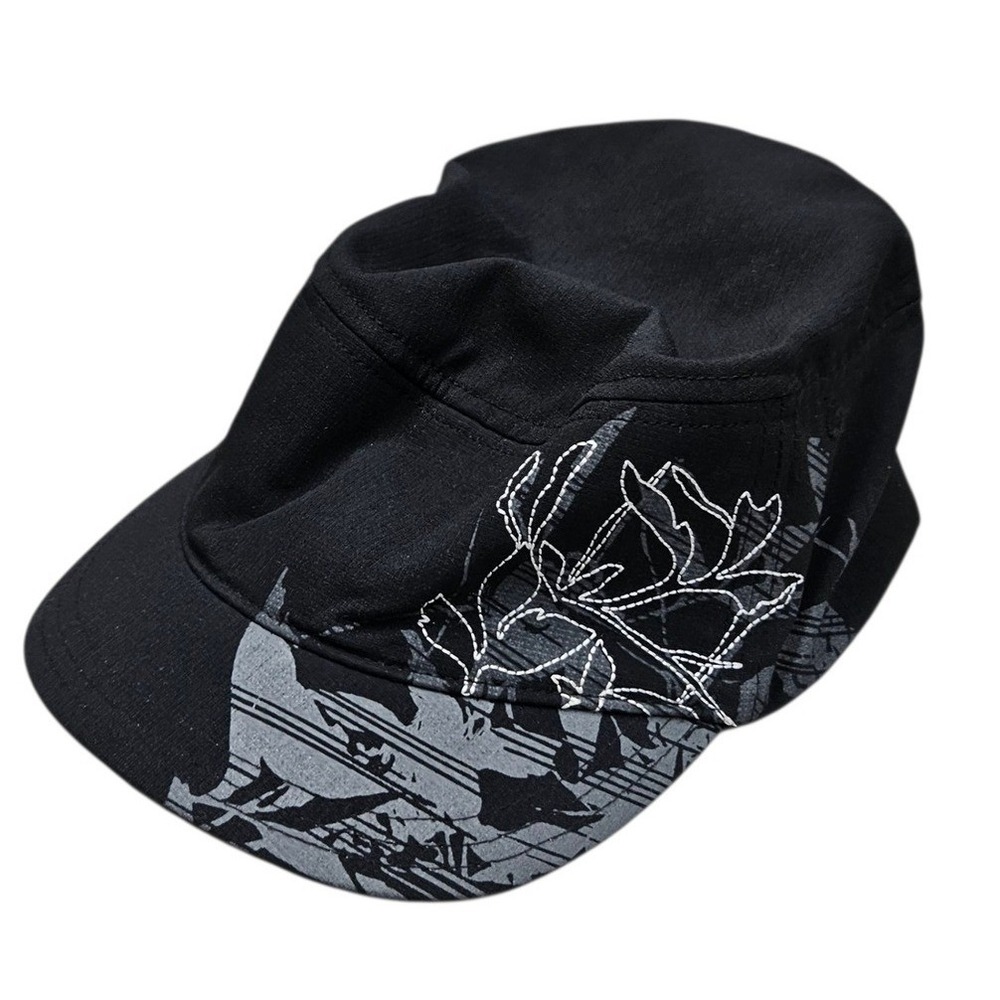 Columbia Womens Cap Hat‎ L/XL Black Gray Floral Hiking Outdoor Casual Gorpcore